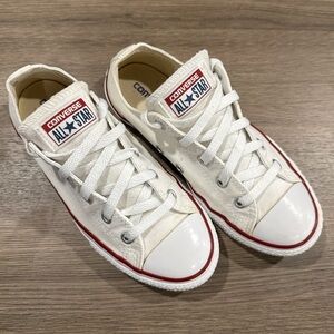 👟 Converse All Star Low Top White Canvas Sneakers Youth 3 / EU35 Clean! Women’s